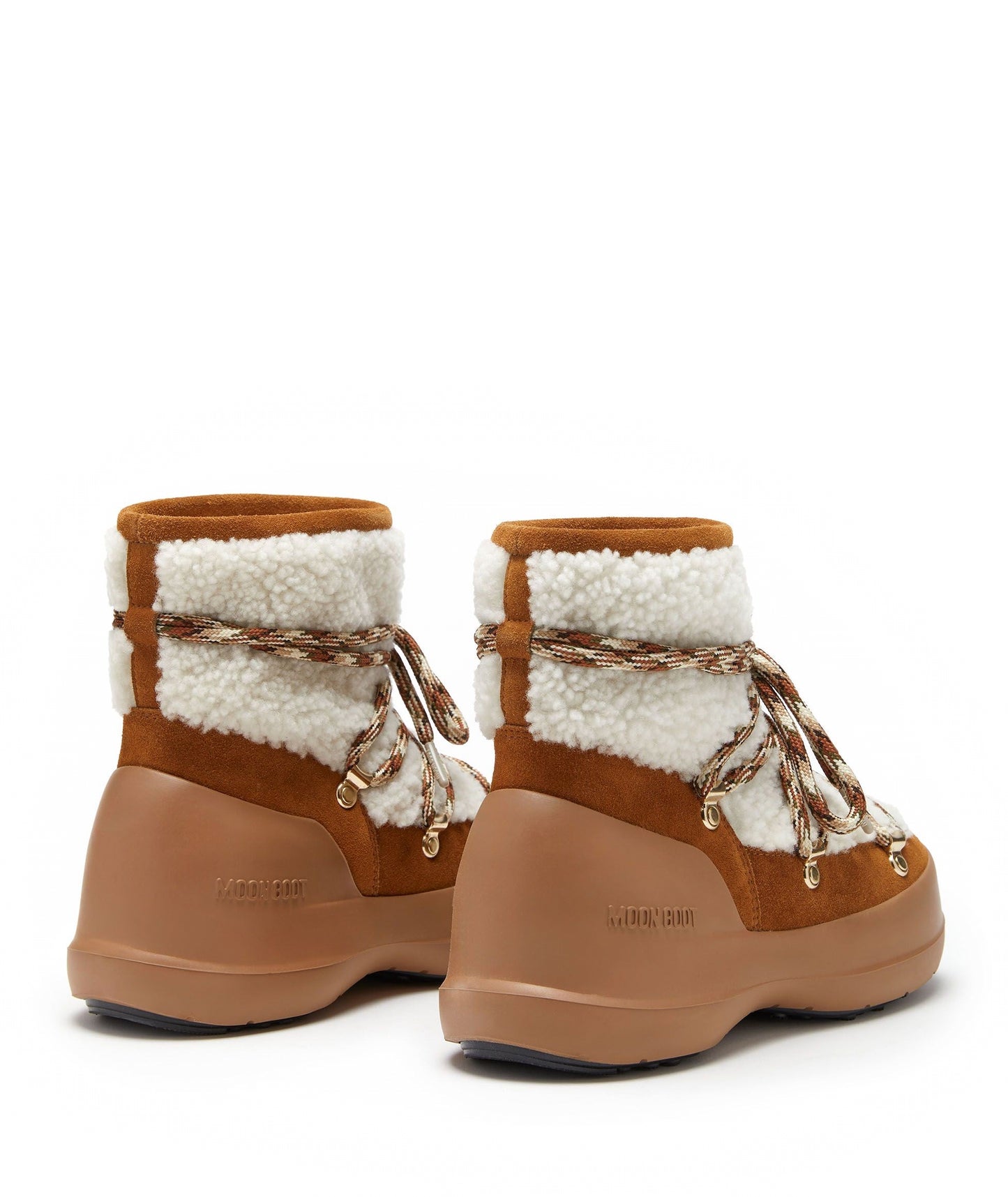 MOON BOOT STIVALE BASSO LUNA SHEARLING 80D2480020 BIANCO/CAMMELLO