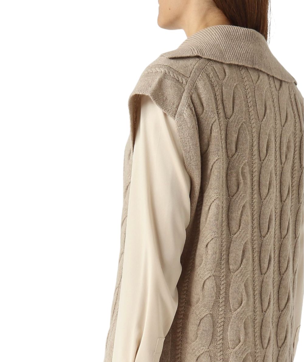 Max Mara Gilet a Trecce TIRSI Beige