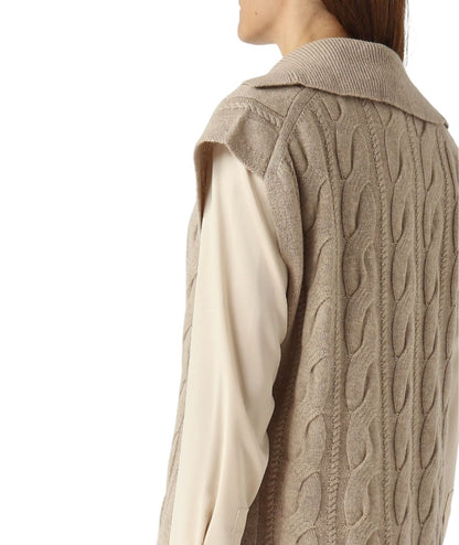 Max Mara Gilet a Trecce TIRSI Beige
