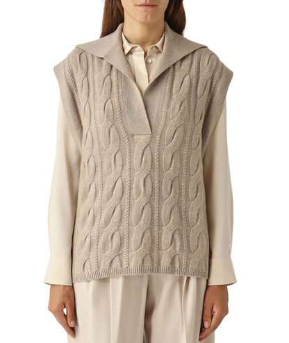 Max Mara Gilet a Trecce TIRSI Beige