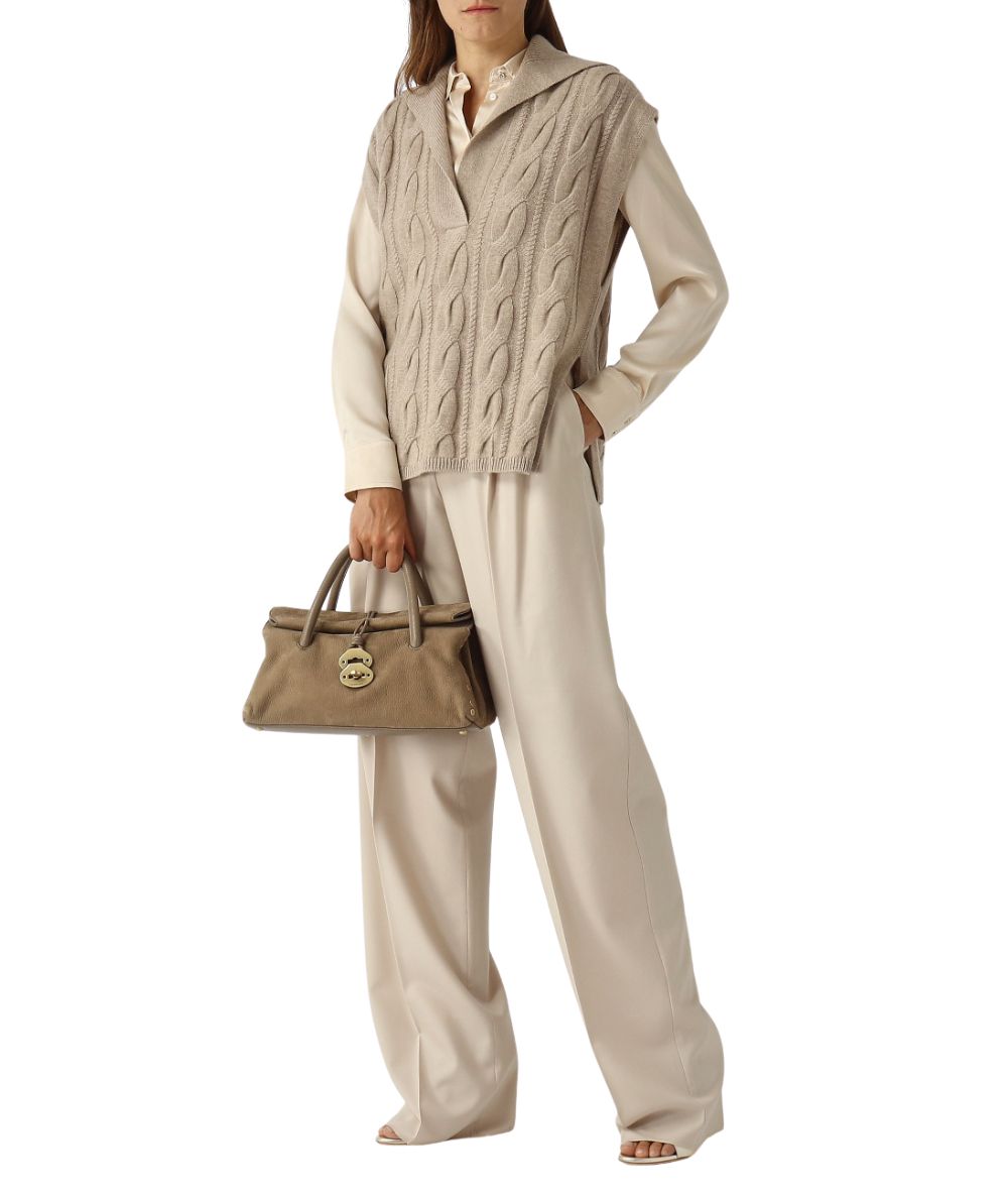 Max Mara Gilet a Trecce TIRSI Beige