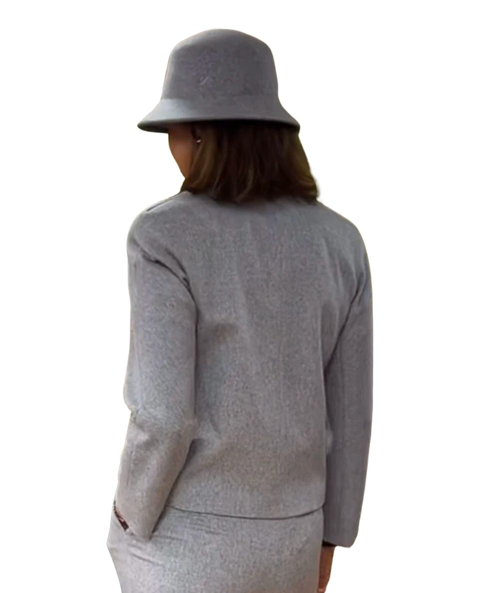 MAX MARA STUDIO KURZE JACKE AUS HELLGRAUER COGNE-WOLLE