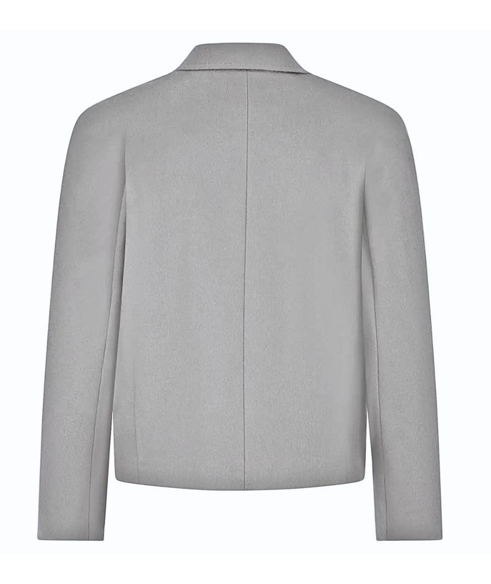 Max Mara Studio Giacca Corta In Lana COGNE Grigio Chiaro