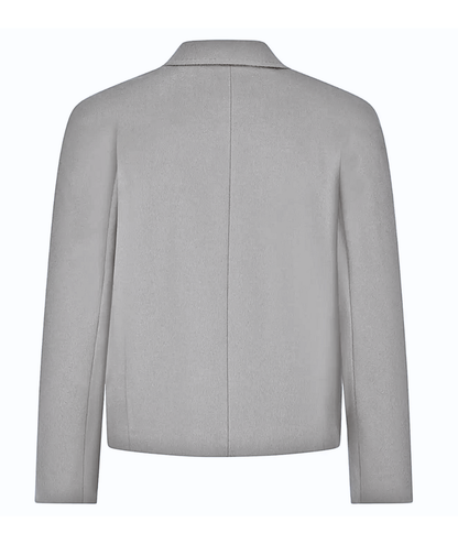 Max Mara Studio Giacca Corta In Lana COGNE Grigio Chiaro