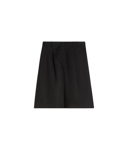 Max Mara Bermuda Wide Leg in Lino Caravan Nero