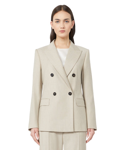 Max Mara Blazer Doppiopetto in Flanella PUCCI Beige
