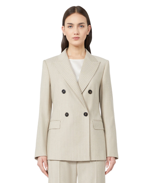 Max Mara Blazer Doppiopetto in Flanella PUCCI Beige