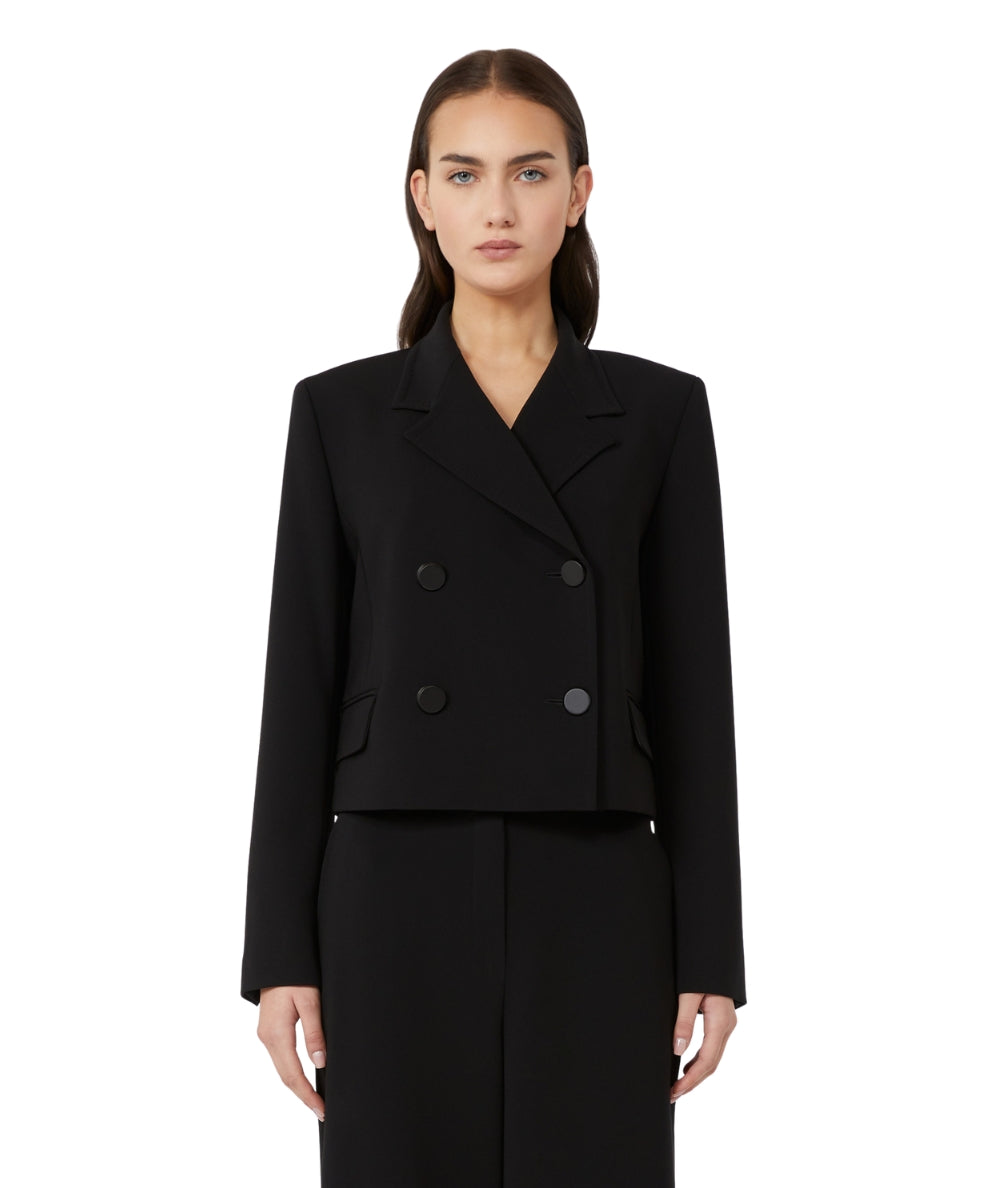 Max Mara Caban Doppiopetto in Cady CAPRERA Nero