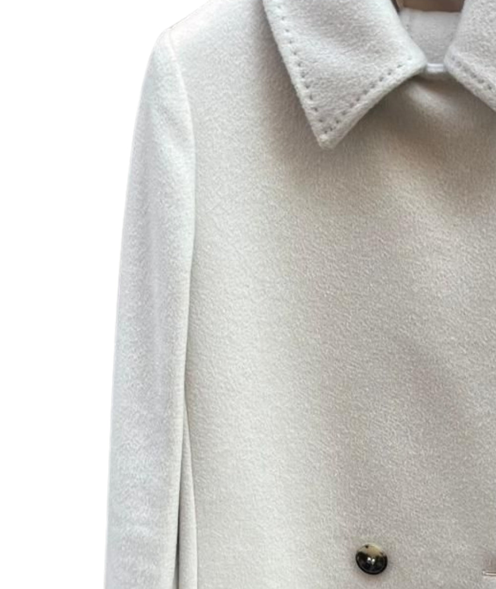 Max Mara Cappotto a Vestaglia in Lana BCOLLAG Bianco