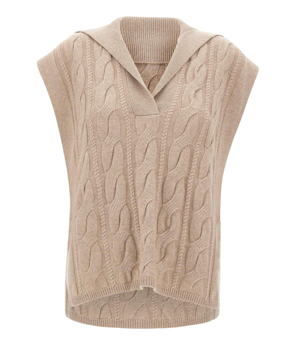 Max Mara Gilet a Trecce TIRSI Beige