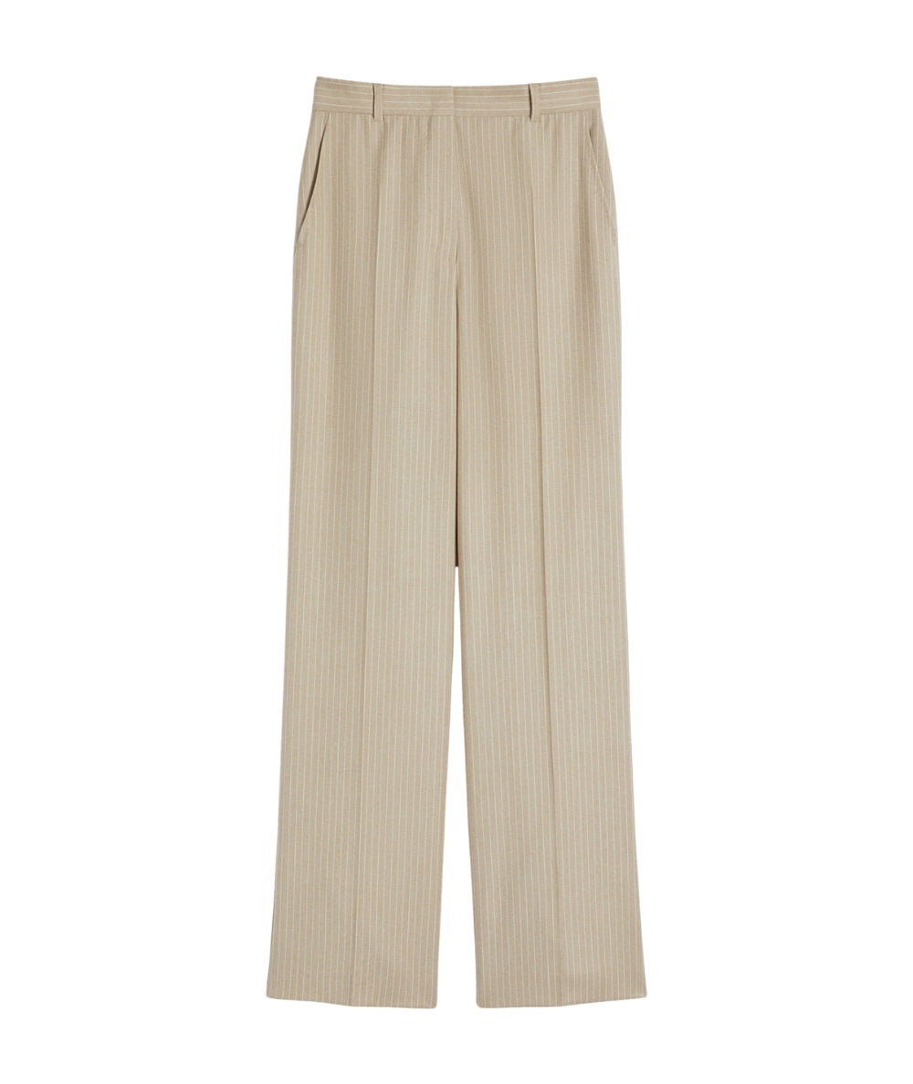 Max Mara Pantalone in Lana Stretch MEDIUM Beige