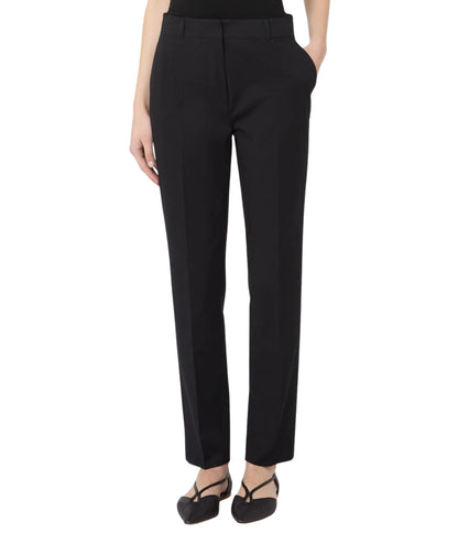 Max Mara Pantaloni a Sigaretta in Cotone Stretch Carpa Nero