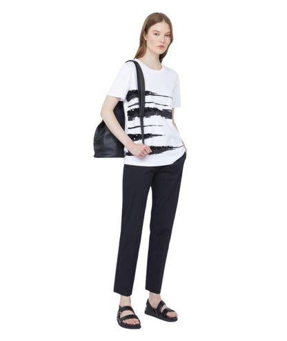 Max Mara Pantaloni a Sigaretta in Cotone Stretch Carpa Nero