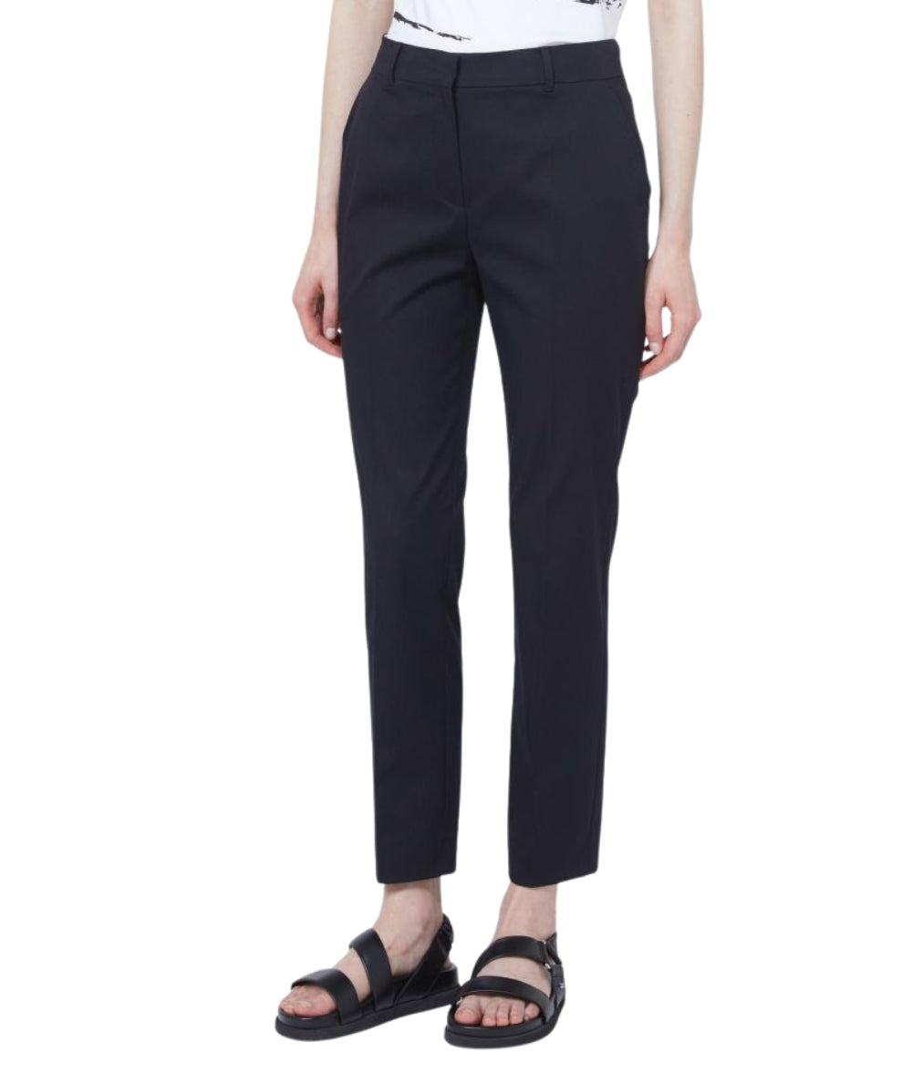 Max Mara Pantaloni a Sigaretta in Cotone Stretch Carpa Nero