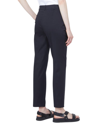 Max Mara Pantaloni a Sigaretta in Cotone Stretch Carpa Nero