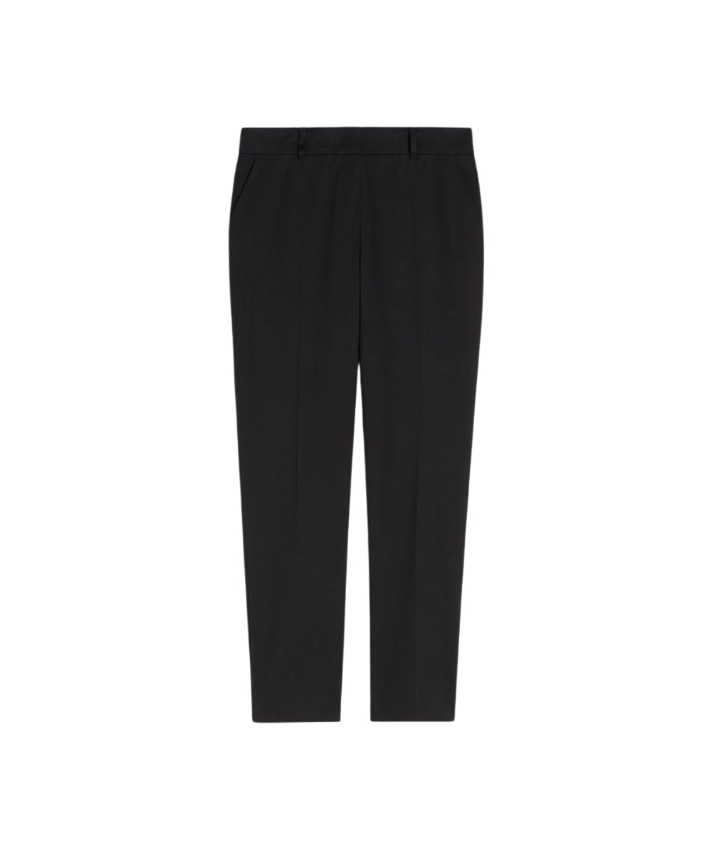 Max Mara Pantaloni a Sigaretta in Cotone Stretch Carpa Nero