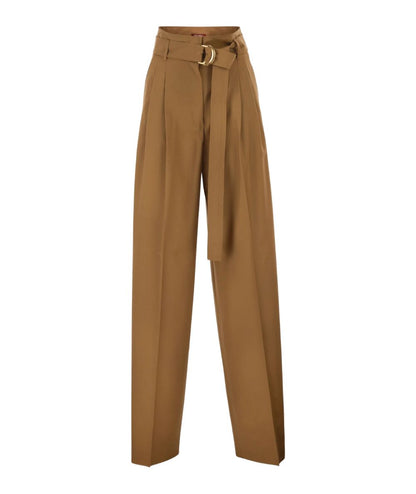 Max Mara Serio Pantaloni con Cintura in Lana SERIO Caramello
