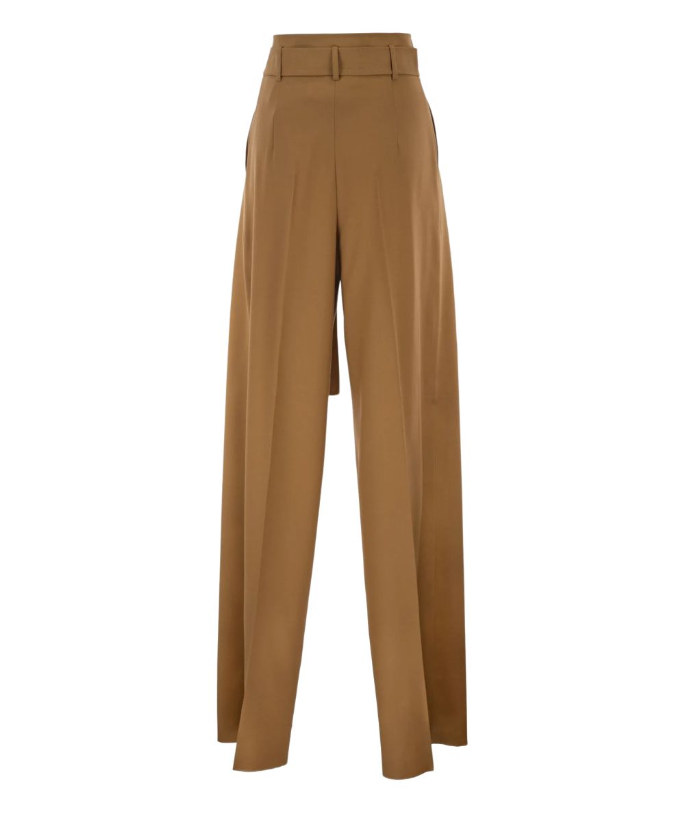 Max Mara Serio Pantaloni con Cintura in Lana SERIO Caramello