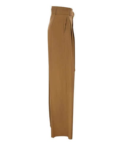 Max Mara Serio Pantaloni con Cintura in Lana SERIO Caramello