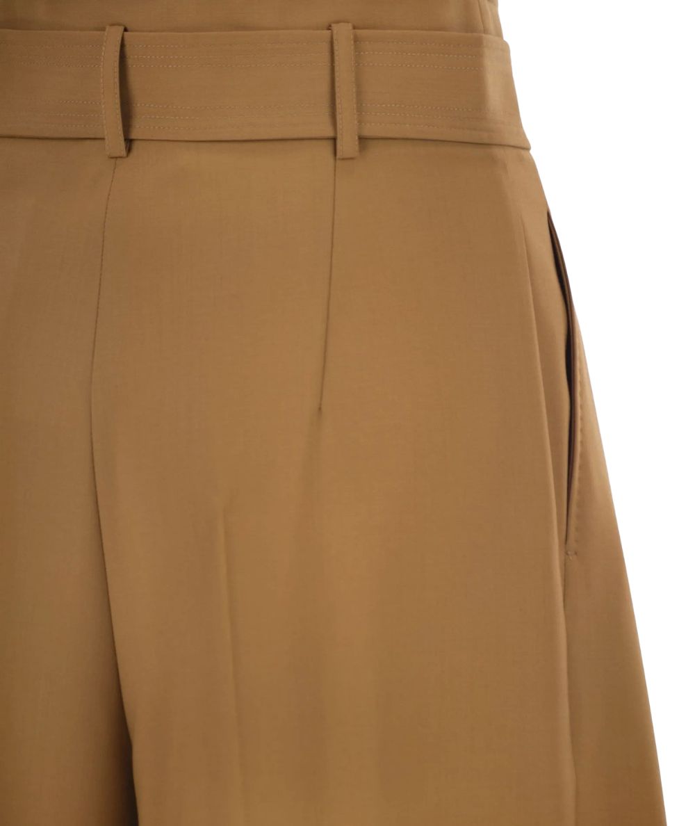Max Mara Serio Pantaloni con Cintura in Lana SERIO Caramello