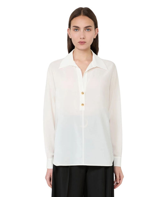Max Mara Studio Blusa in Seta AIA Bianco