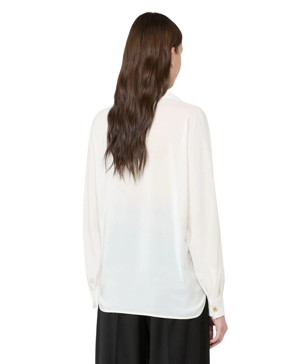 Max Mara Studio Blusa in Seta AIA Bianco