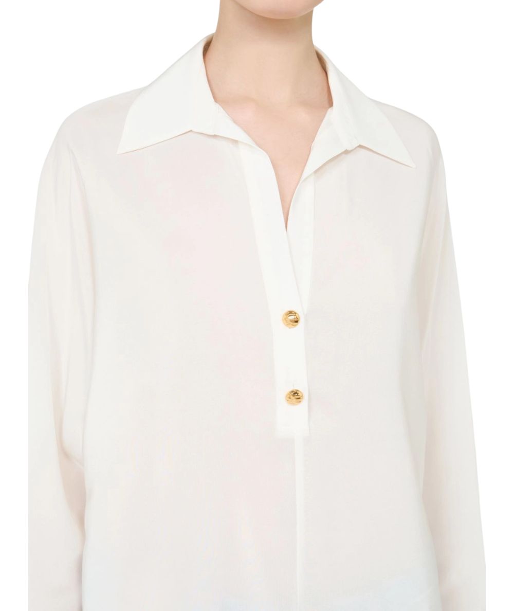 Max Mara Studio Blusa in Seta AIA Bianco
