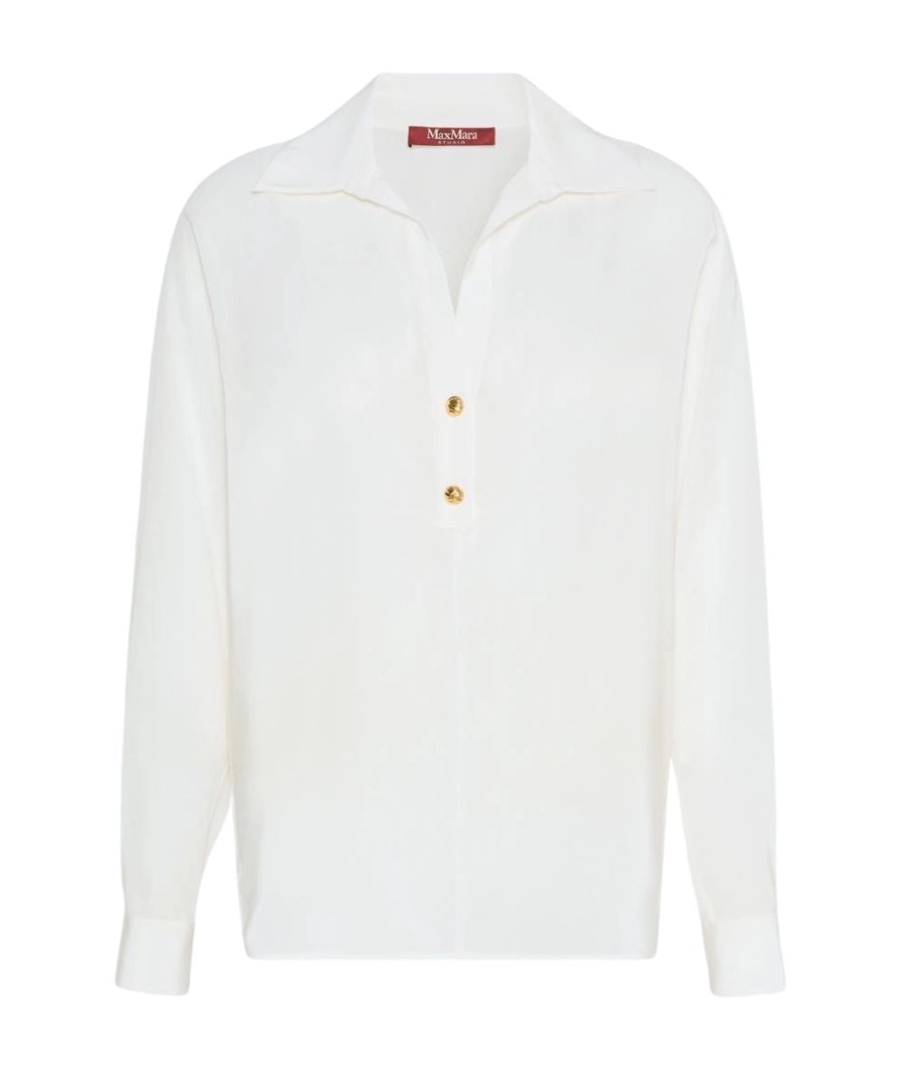 Max Mara Studio Blusa in Seta AIA Bianco