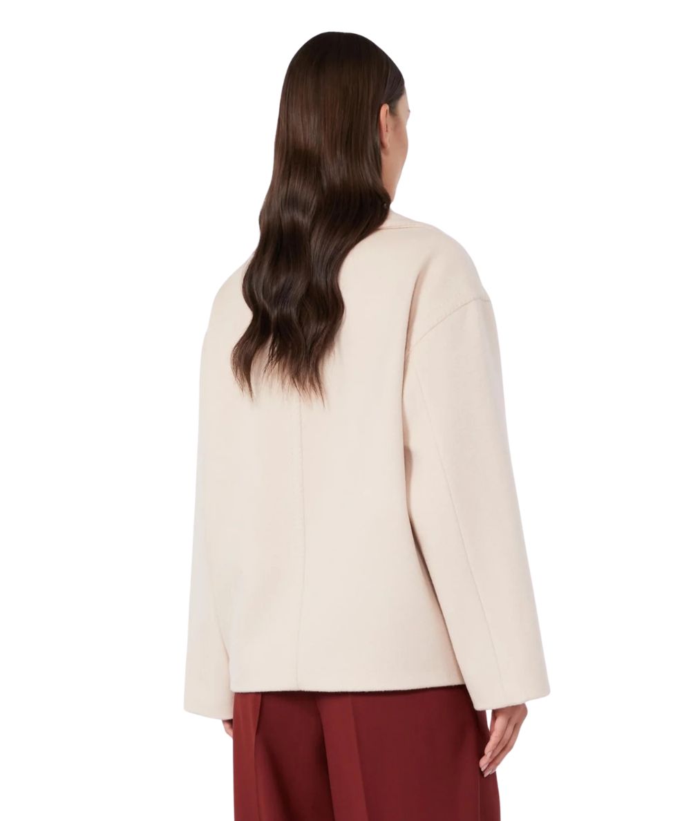 Max Mara Studio Caban Doppiopetto in Lana SNOB Beige Champagne