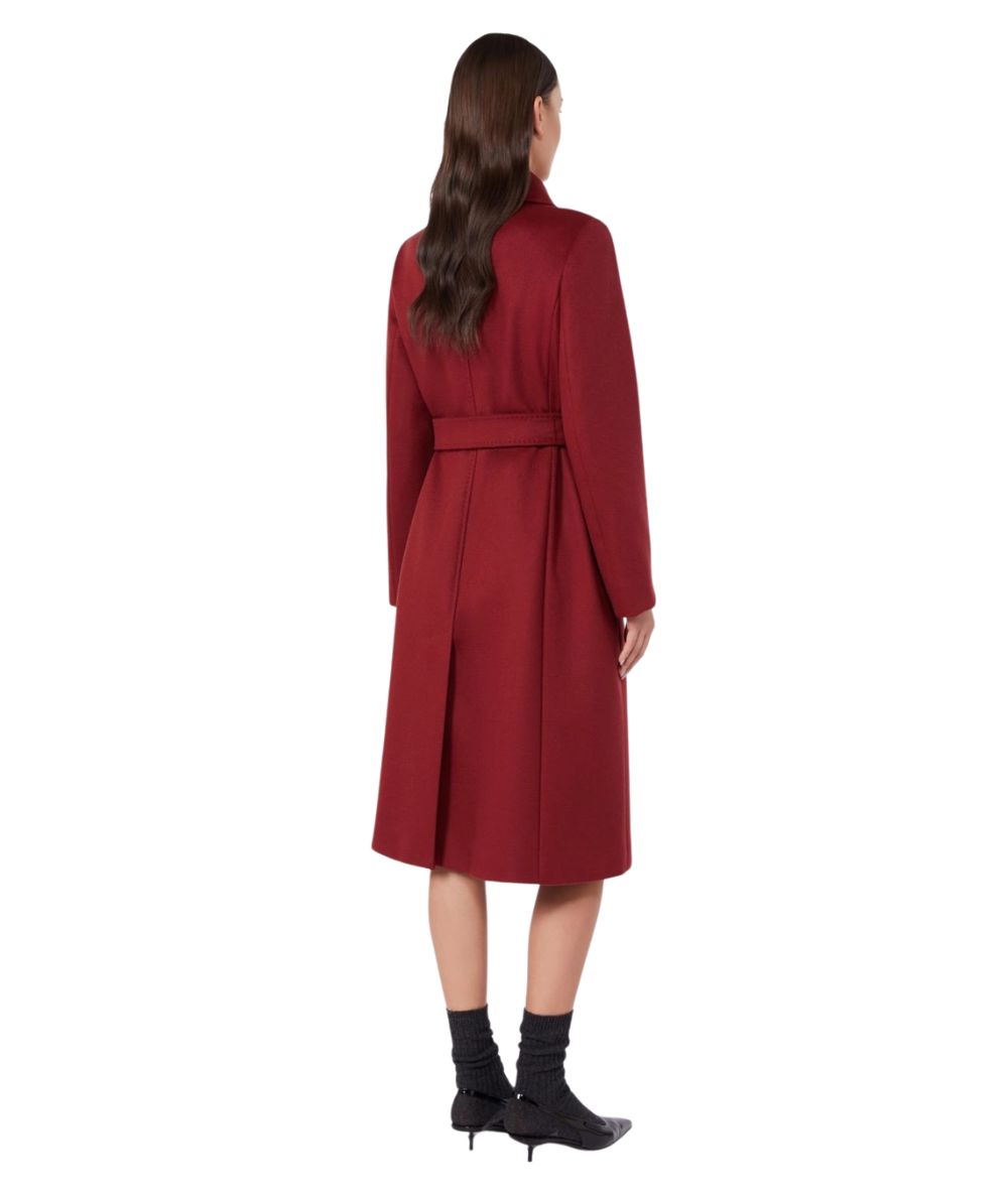 Max Mara Studio Cappotto a Vestaglia in Lana BCOLLAG Rosso Rubino