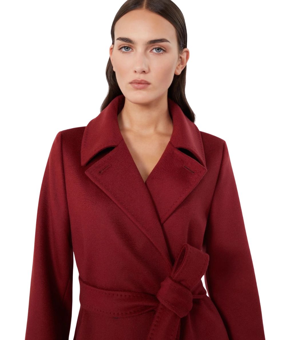 Max Mara Studio Cappotto a Vestaglia in Lana BCOLLAG Rosso Rubino