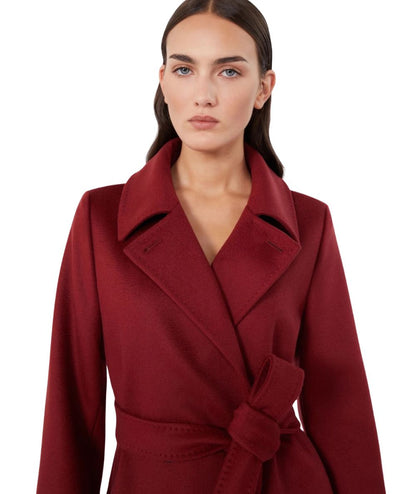 Max Mara Studio Cappotto a Vestaglia in Lana BCOLLAG Rosso Rubino