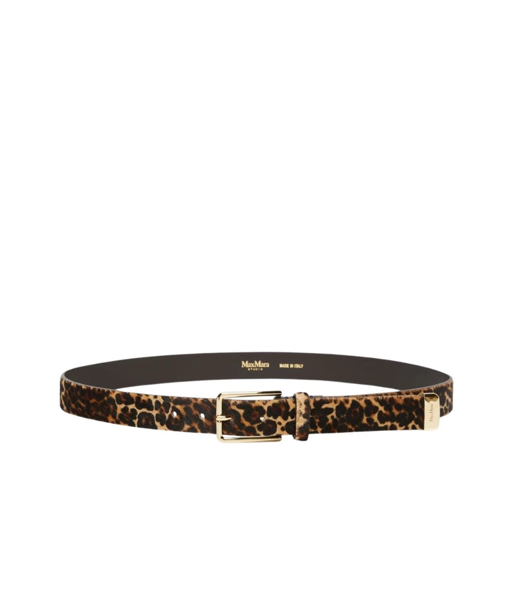 Max Mara Studio Cintura in Cavallino OMETTO Marrone Leopardato