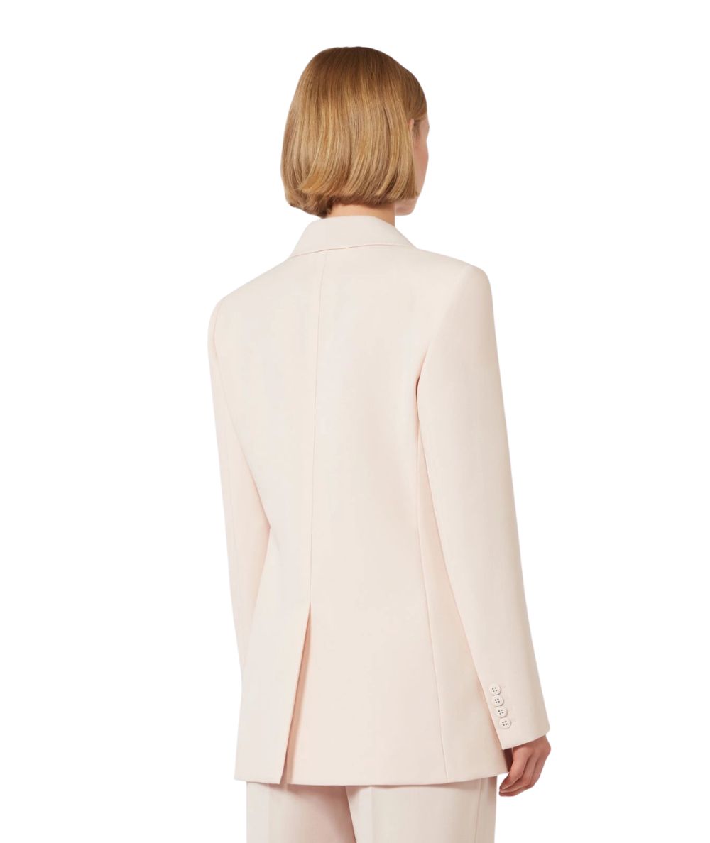 Max Mara Studio Giacca Sfiancata in Lana con Doppiopetto Grembo Rosa