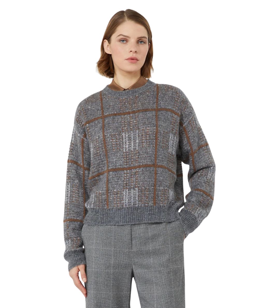 Max Mara Studio Maglione Boxy in Misto Cashmere GONDOLA Grigio