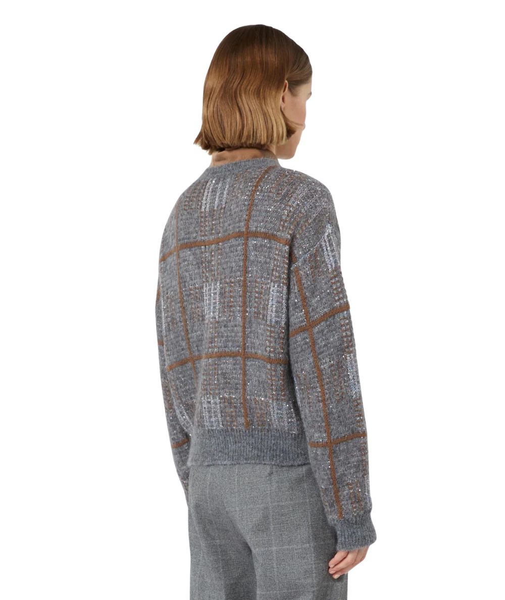 Max Mara Studio Maglione Boxy in Misto Cashmere GONDOLA Grigio