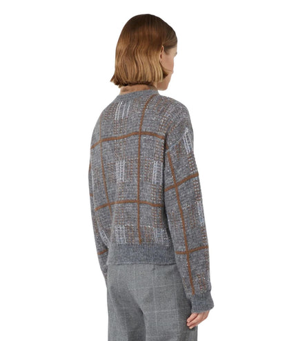 Max Mara Studio Maglione Boxy in Misto Cashmere GONDOLA Grigio
