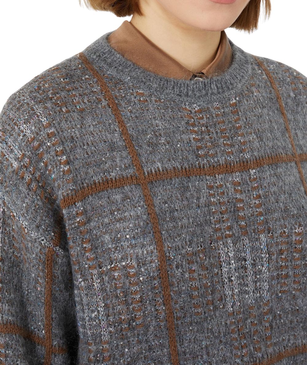 Max Mara Studio Maglione Boxy in Misto Cashmere GONDOLA Grigio