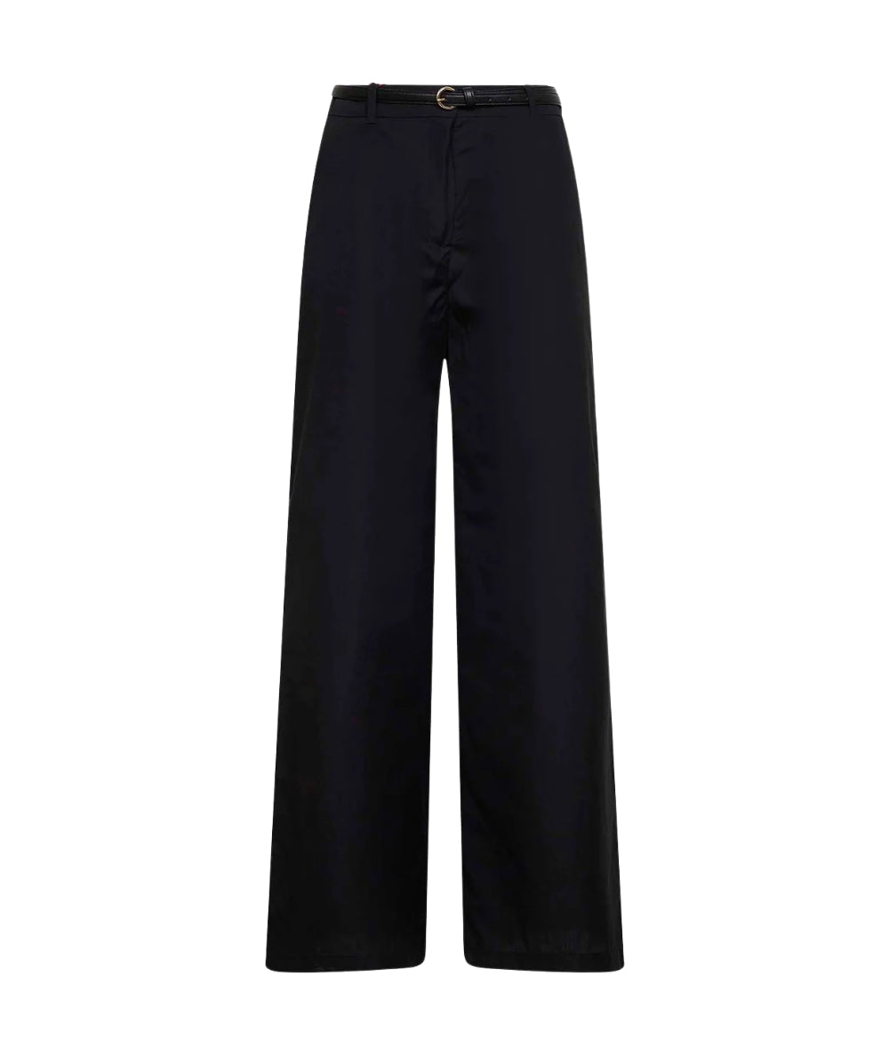 Max Mara Studio Pantalone Straight Leg con Cintura Farea Nero