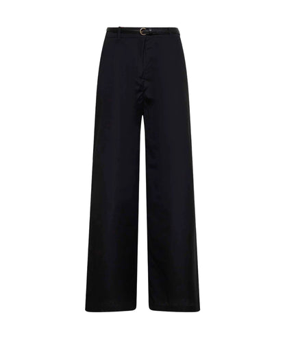 Max Mara Studio Pantalone Straight Leg con Cintura Farea Nero