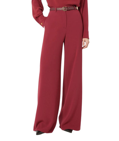 Max Mara Studio Pantalone in Cady con Cinture AMICO Rosso Rubino