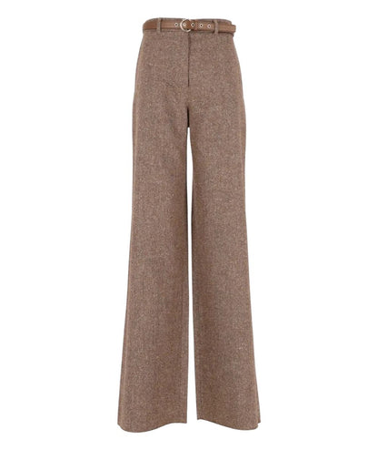 Max Mara Studio Pantalone in Misto Lana GIOIA Cuoio Marrone