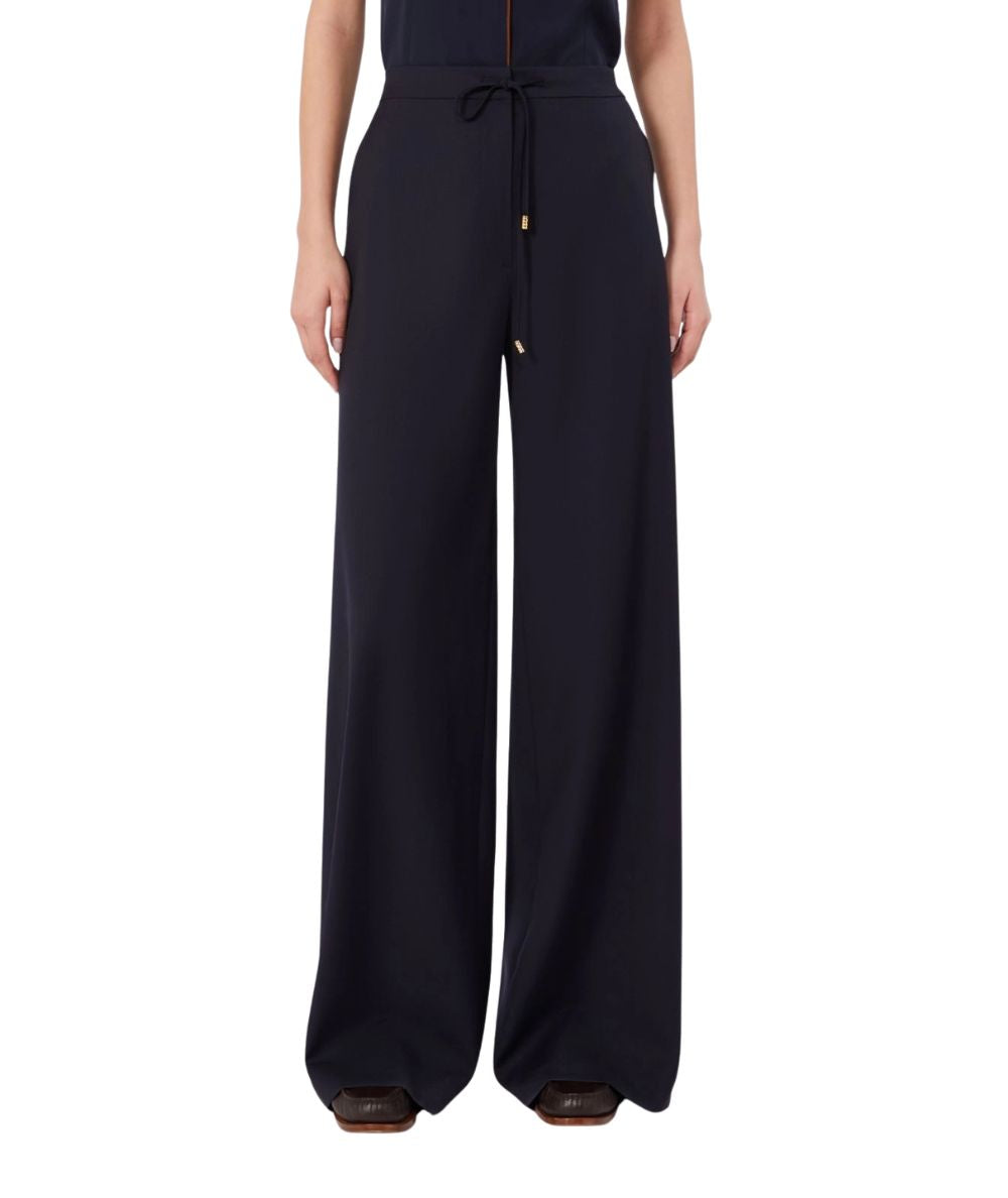 Max Mara Studio Pantaloni con Coulisse in Lana CRISMA Blu