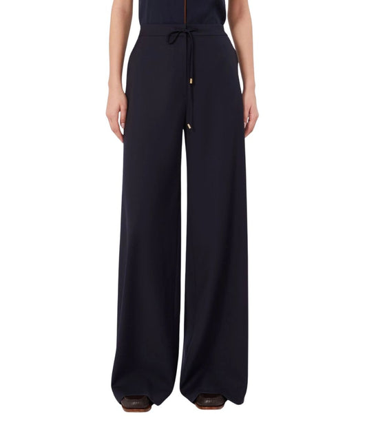 Max Mara Studio Pantaloni con Coulisse in Lana CRISMA Blu