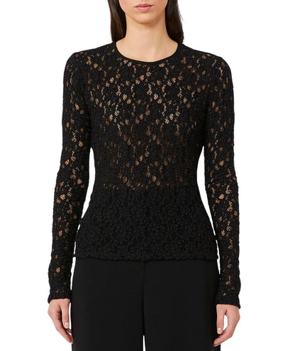 Max Mara Studio Top in pizzo Cloquè GENNAIO Nero