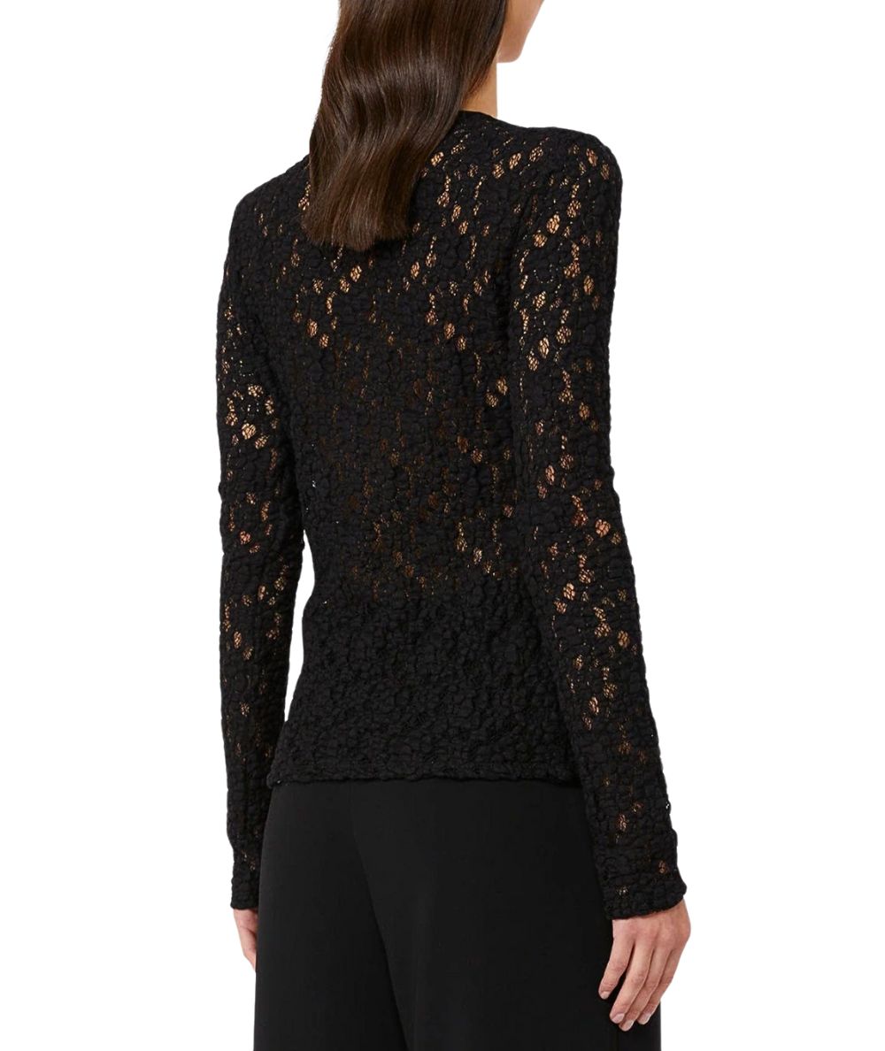 Max Mara Studio Top in pizzo Cloquè GENNAIO Nero