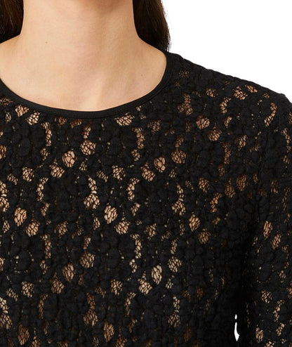 Max Mara Studio Top in pizzo Cloquè GENNAIO Nero