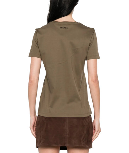 Max Mara T-shirt in Cotone con Stampa Toile De Jouy Pugnale Verde
