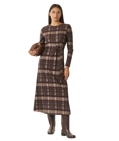 Max Mara Weekend Abito in Fantasia Check PALO Marrone Check Castagna