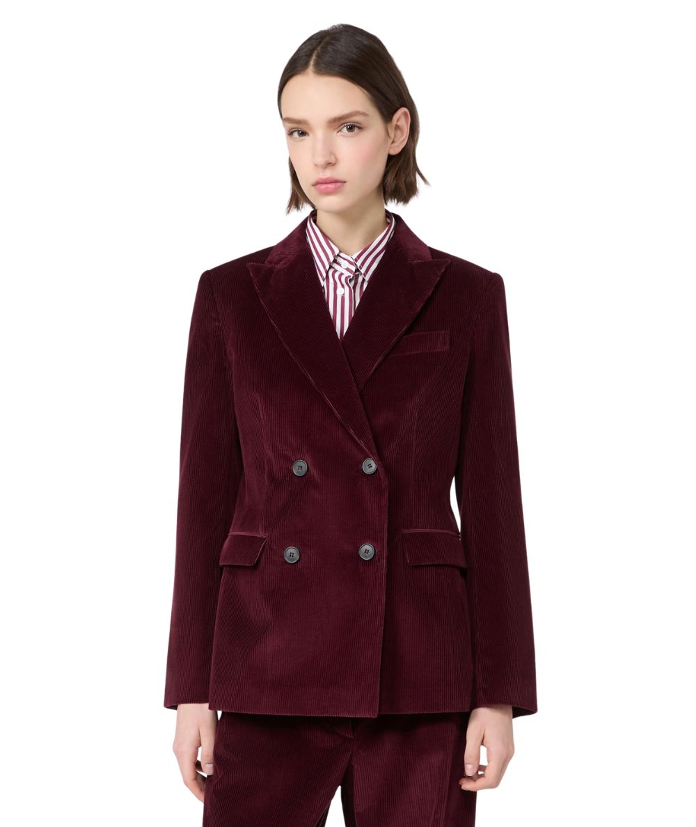 Max Mara Weekend Blazer in Velluto Rigato KATANGA Bordeaux